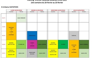 Planning Vacances HIVER