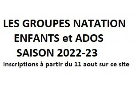 Conditions d'accès aux groupes de Natation